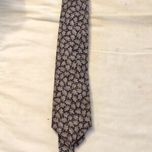 Men's Floral Pattern Tie in Brown and Gray
